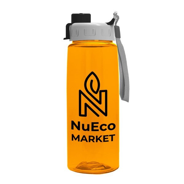 Flair Transparent Bottle w/ Quick Snap Lid, 26oz.