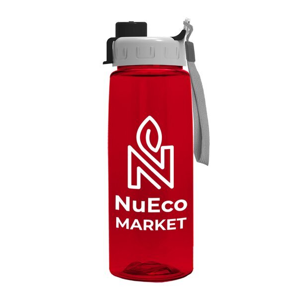 Flair Transparent Bottle w/ Quick Snap Lid, 26oz.