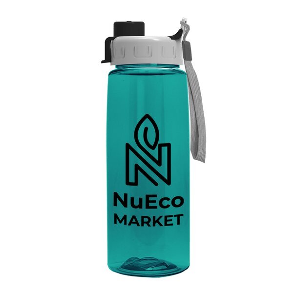 Flair Transparent Bottle w/ Quick Snap Lid, 26oz.