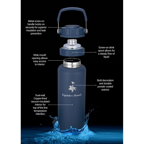 Urban Peak® Dual Top Vacuum Insulated Water Bottle, 40oz.
