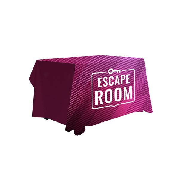 Antimicrobial 3-Sided Table Throw, 4' - Full Color, Full Bleed