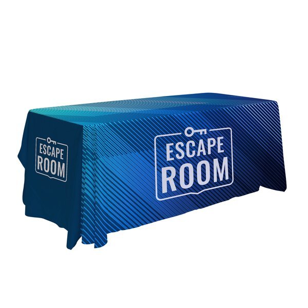 Antimicrobial 3-Sided Table Throw, 6' - Full Color, Full Bleed