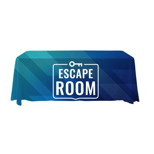 Antimicrobial 3-Sided Table Throw, 6' - Full Color, Full Bleed