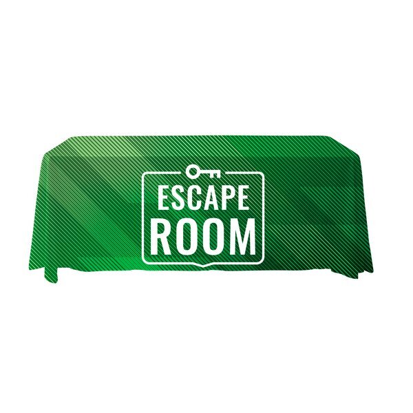 Antimicrobial 3-Sided Table Throw, 8' - Full Color, Full Bleed