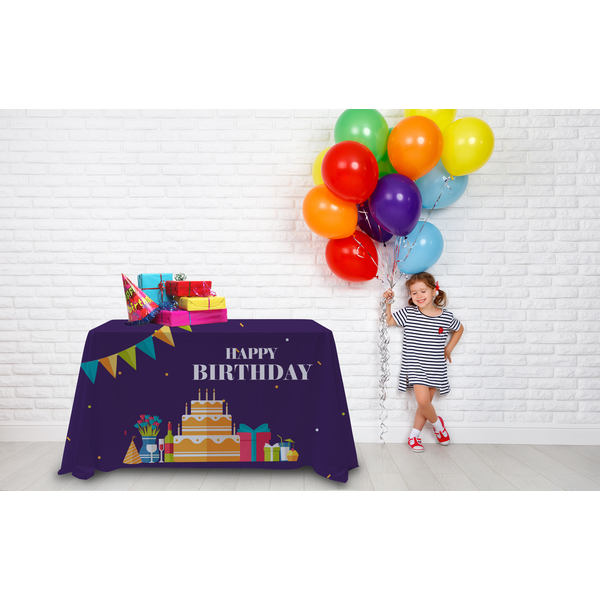 Antimicrobial 4-Sided Table Throw, 4' - Full Color, Full Bleed