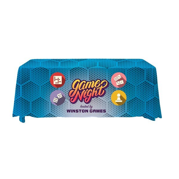 Antimicrobial 4-Sided Table Throw, 6' - Full Color, Full Bleed