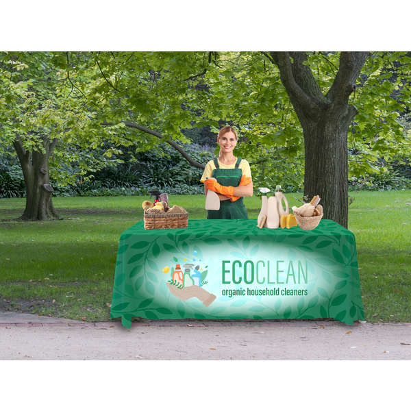 Antimicrobial 4-Sided Table Throw, 6' - Full Color, Full Bleed