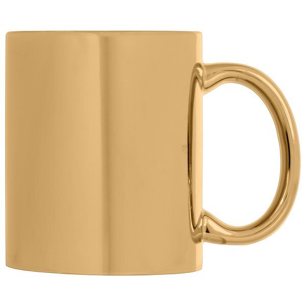 Deco Metallic Ceramic Mug, Laser Engraved, 11oz.