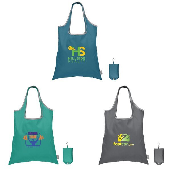 Santorini RPET Recycled Foldaway Shopping Tote Bag