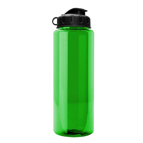 Guzzler Transparent Sport Bottle, 32oz. - Flip Top Lid