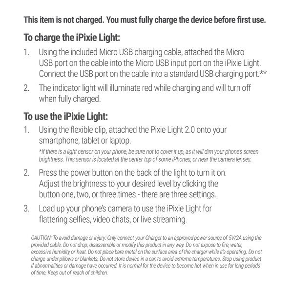 Pixie Light Smartphone Selfie Light