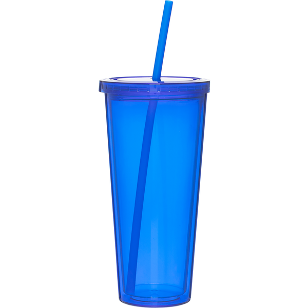 Contempo Acrylic Beverage Tumbler with Straw, 20 oz.
