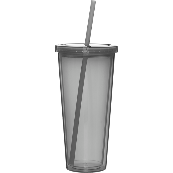 Contempo Acrylic Beverage Tumbler with Straw, 20 oz.