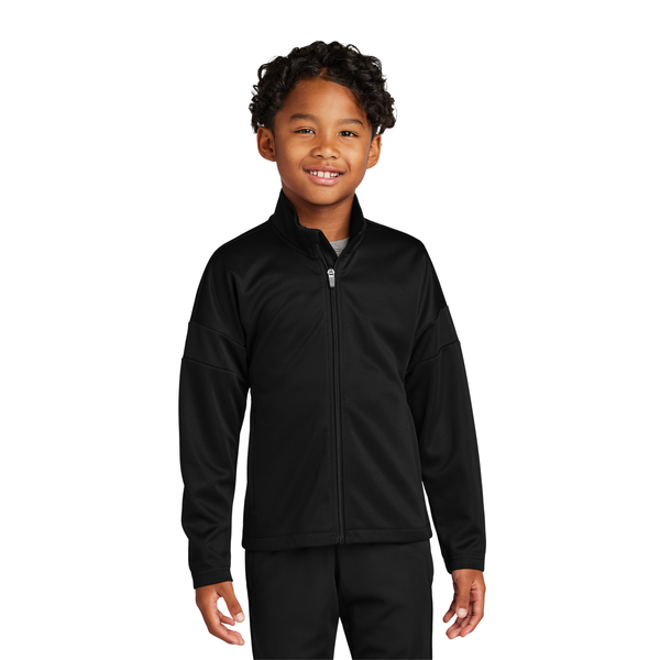 Sport-Tek® Travel Recycled Polyester Double Knit Full-Zip Youth Jacket