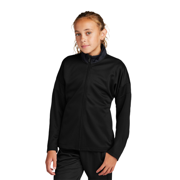Sport-Tek® Travel Recycled Polyester Double Knit Full-Zip Youth Jacket