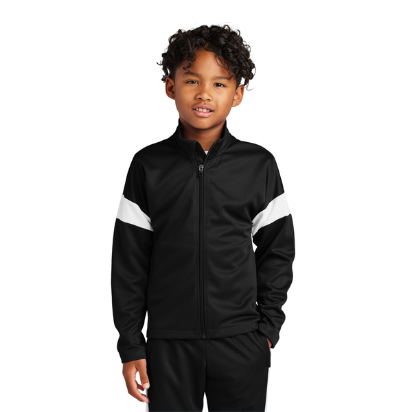 Sport-Tek® Travel Recycled Polyester Double Knit Full-Zip Youth Jacket