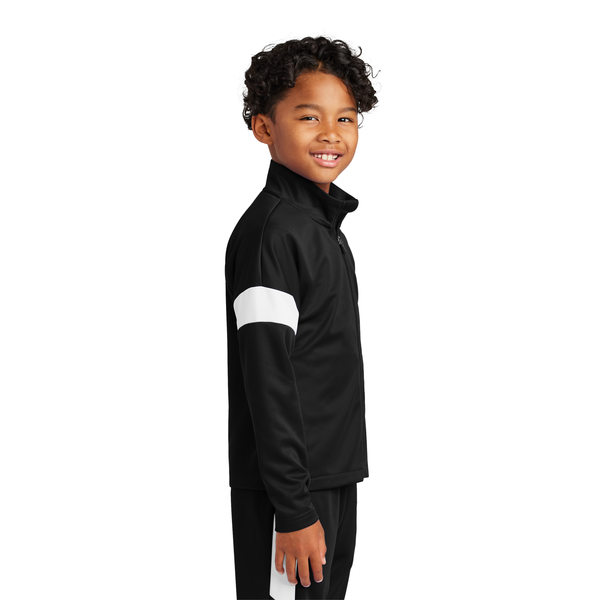 Sport-Tek® Travel Recycled Polyester Double Knit Full-Zip Youth Jacket