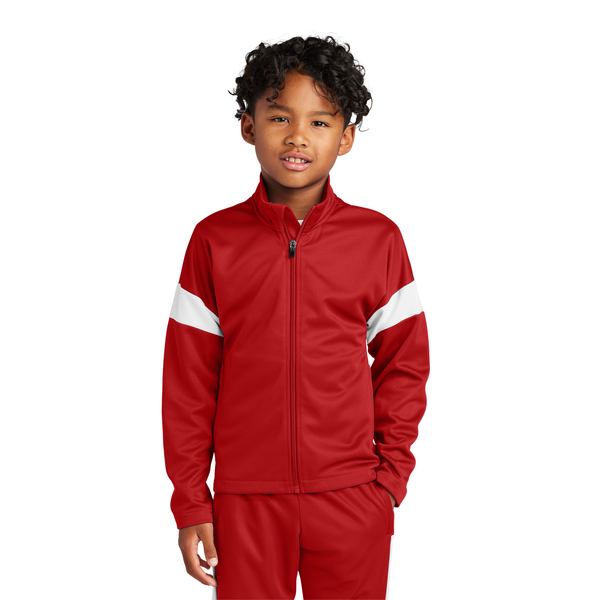 Sport-Tek® Travel Recycled Polyester Double Knit Full-Zip Youth Jacket