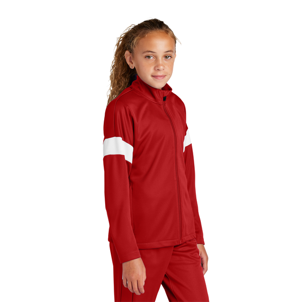 Sport-Tek® Travel Recycled Polyester Double Knit Full-Zip Youth Jacket