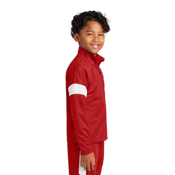 Sport-Tek® Travel Recycled Polyester Double Knit Full-Zip Youth Jacket