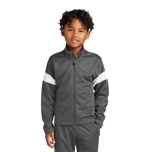 Sport-Tek® Travel Recycled Polyester Double Knit Full-Zip Youth Jacket