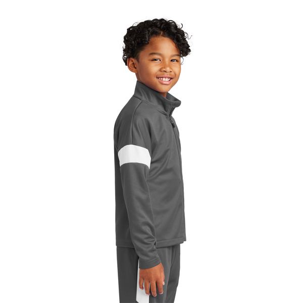 Sport-Tek® Travel Recycled Polyester Double Knit Full-Zip Youth Jacket