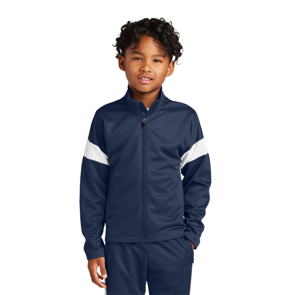 Sport-Tek® Travel Recycled Polyester Double Knit Full-Zip Youth Jacket