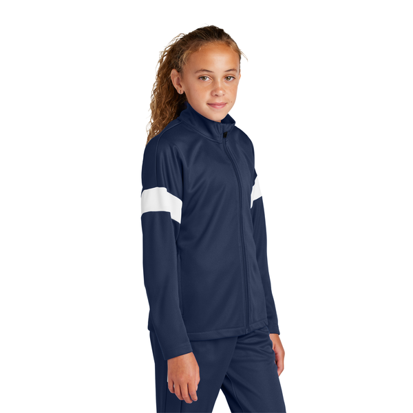 Sport-Tek® Travel Recycled Polyester Double Knit Full-Zip Youth Jacket