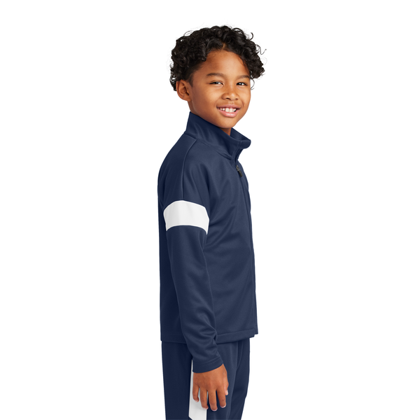 Sport-Tek® Travel Recycled Polyester Double Knit Full-Zip Youth Jacket