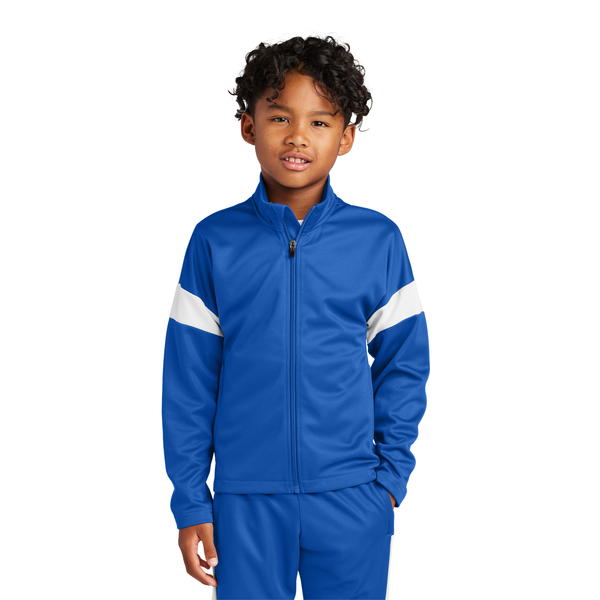 Sport-Tek® Travel Recycled Polyester Double Knit Full-Zip Youth Jacket