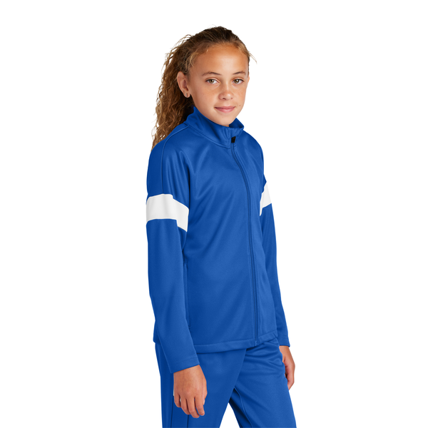 Sport-Tek® Travel Recycled Polyester Double Knit Full-Zip Youth Jacket
