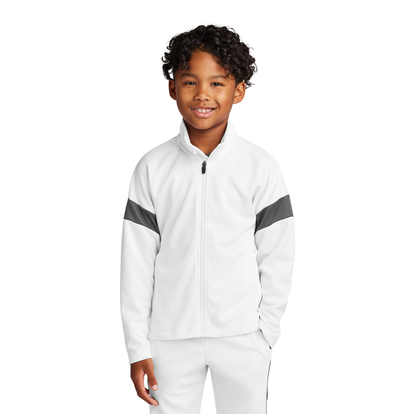 Sport-Tek® Travel Recycled Polyester Double Knit Full-Zip Youth Jacket