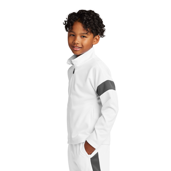 Sport-Tek® Travel Recycled Polyester Double Knit Full-Zip Youth Jacket