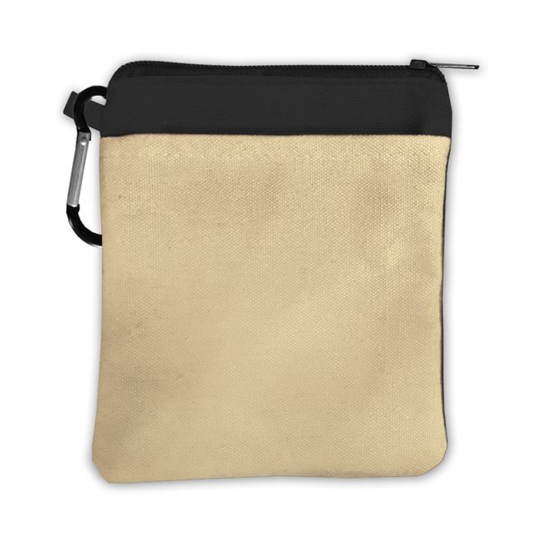 Canvas Zip-Tote Pouch with Carabiner