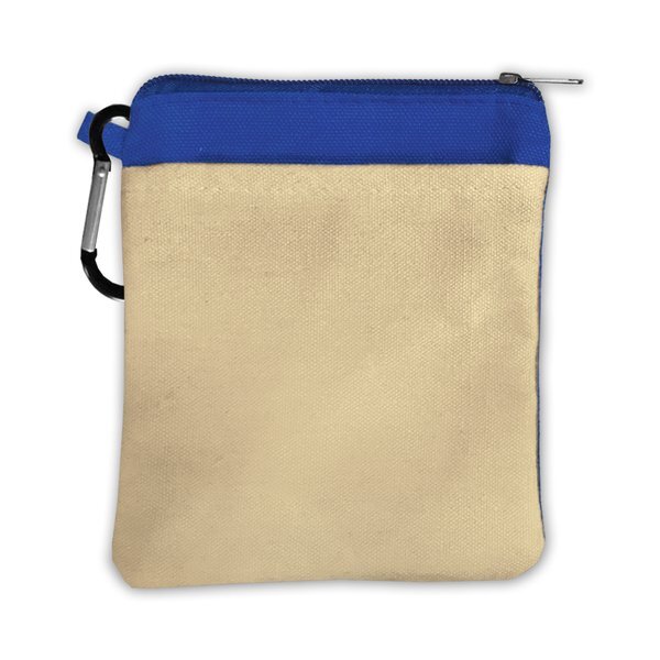 Canvas Zip-Tote Pouch with Carabiner