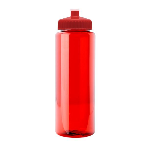 Guzzler Transparent Sport Bottle, 32oz. - Push/Pull Lid