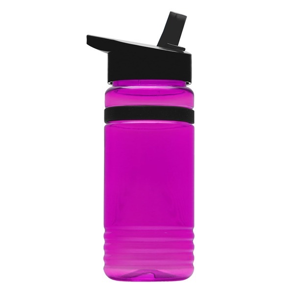 UpCycle rPET Bottle w/ Flip Straw Lid & Grip Band, 20oz.
