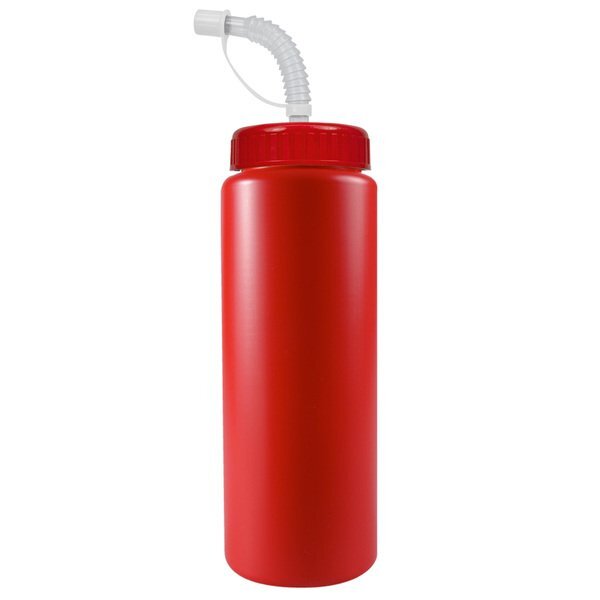 Squeeze Bottle, 32oz. - Flexible Straw Lid