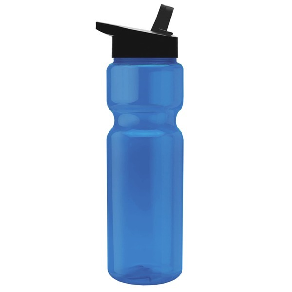 Transparent Sports Bottle, 28oz. - Flip Straw Lid