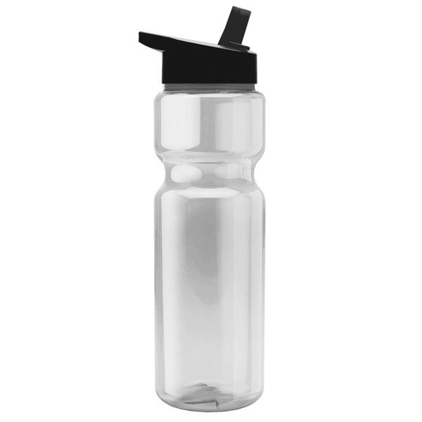 Transparent Sports Bottle, 28oz. - Flip Straw Lid