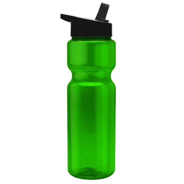 Transparent Sports Bottle, 28oz. - Flip Straw Lid