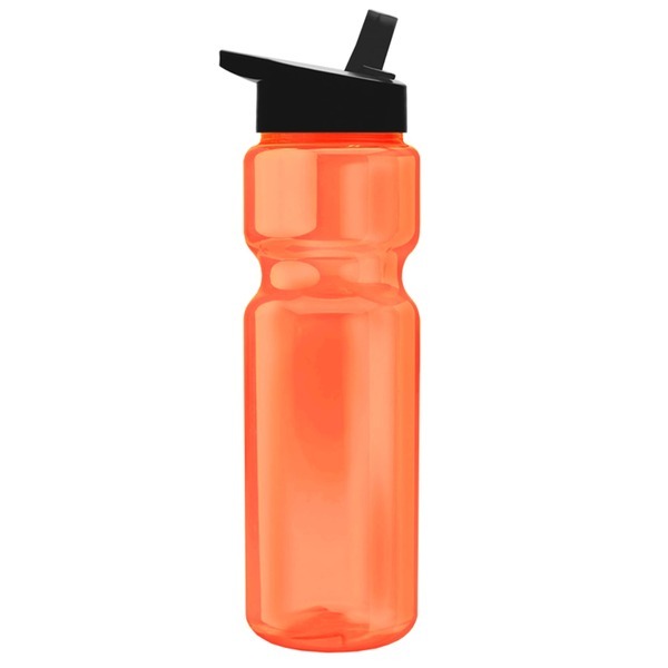 Transparent Sports Bottle, 28oz. - Flip Straw Lid