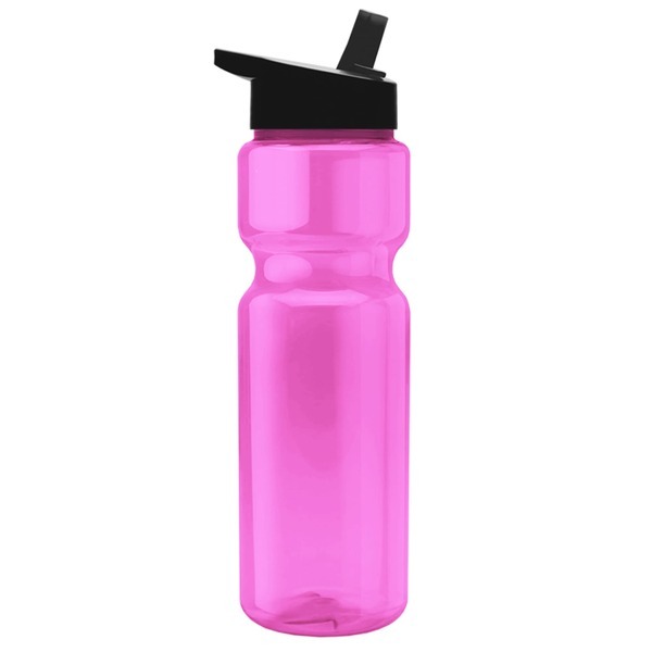 Transparent Sports Bottle, 28oz. - Flip Straw Lid