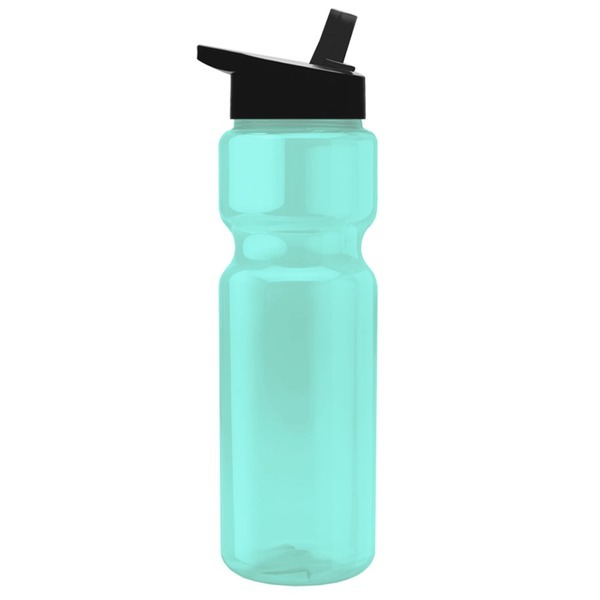 Transparent Sports Bottle, 28oz. - Flip Straw Lid
