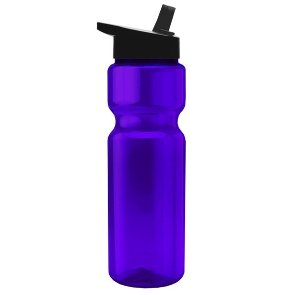 Transparent Sports Bottle, 28oz. - Flip Straw Lid