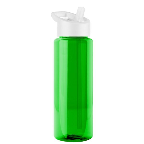Guzzler Transparent Sport Bottle, 32oz. - Flip Straw Lid