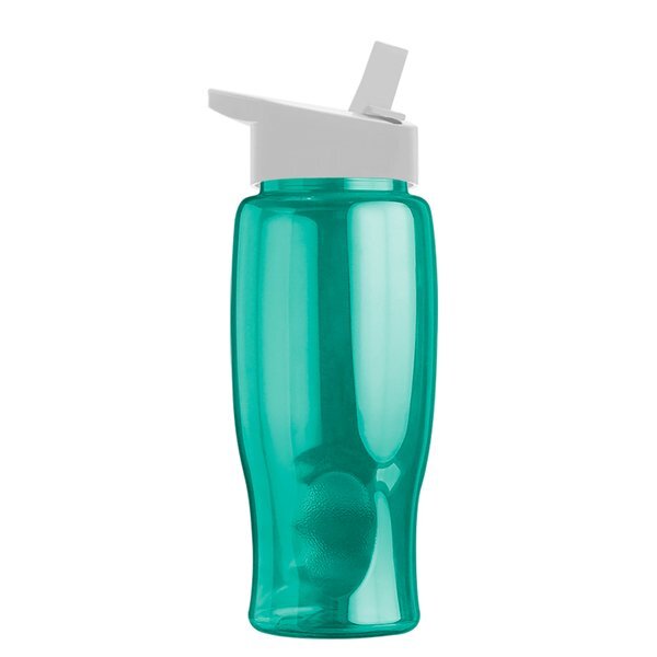 Transparent Grip Poly-Pure Sport Bottle, 27oz. - Flip Straw Lid