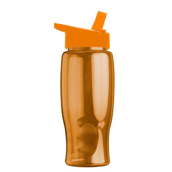 Transparent Grip Poly-Pure Sport Bottle, 27oz. - Flip Straw Lid