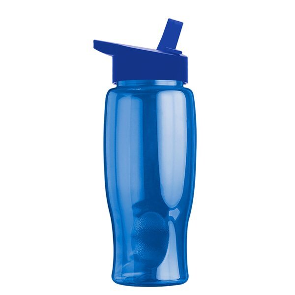 Transparent Grip Poly-Pure Sport Bottle, 27oz. - Flip Straw Lid