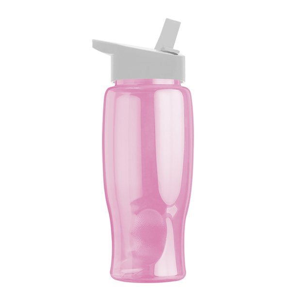 Transparent Grip Poly-Pure Sport Bottle, 27oz. - Flip Straw Lid